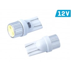 Żarówka (W5W) VISION (T10) 12V 1x HP LED, aluminiowa oprawka, biała, 2 szt.