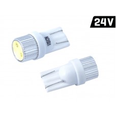 Żarówka (W5W) VISION (T10) 24V 1x HP LED, aluminiowa oprawka, biała, 2 szt.