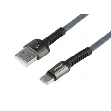 Kabel MYWAY do ładowania i synchronizacji, w oplocie z mikrofibry, 200 cm, USB > USB-C