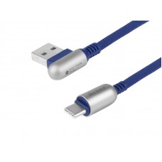 Kabel MYWAY do ładowania i synchronizacji, 120 cm, w oplocie z mikrofibry, dwustronne kątowe USB > USB-C, navy