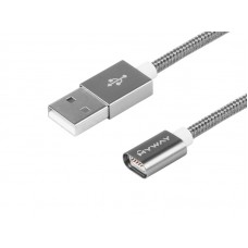 Kabel MYWAY do ładowania i synchronizacji, w oplocie nylonowym, 120 cm, USB > magnes neodymowy