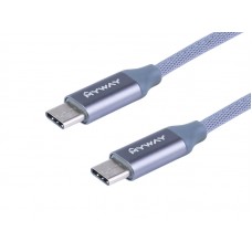Kabel MYWAY do ładowania i synchronizacji, w oplocie z mikrofibry, 120 cm, USB-C > USB-C v2.0
