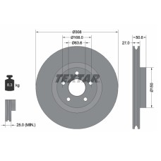 Tarcze hamulcowe - oś przednia - *308 mm - FORD FOCUS IV, KUGA III (TEXTAR 92306703)