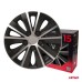 Kołpaki samochodowe 4szt. komplet Rapide czarno srebrne 15 " cali COLOR BOX