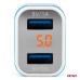 Ładowarka samochodowa 2x USB + woltomierz TEST-04 AMIO-01028
