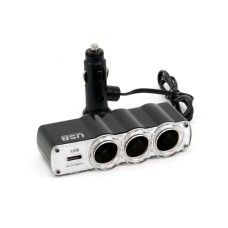 Rozgałęźnik rozgałęziacz zapalniczki SOC4 3+1 USB AMIO-01031