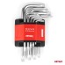 Klucze TORX krótkie CRV 9 szt. AMIO-01040