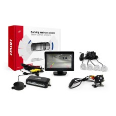 Zestaw czujników parkowania TFT01 4,3" z kamerą HD-315-LED 4 sensory srebrne