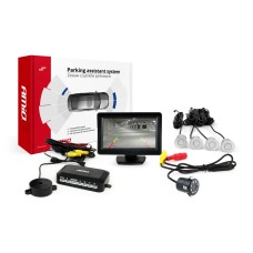 Zestaw czujników parkowania TFT01 4,3" z kamerą HD-308-LED 4 sensory srebrne