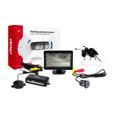 Zestaw czujników parkowania TFT01 4,3" z kamerą HD-308-LED 4 sensory białe