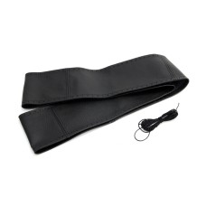 Pokrowiec sznurowany skórzany na kierownicę samochodową M 37-39cm AMIO-01761