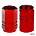 Aluminiowe nakrętki na wentyle kapturki czerwone 4 szt AMIO-02238