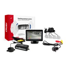 Zestaw czujników parkowania TFT01 4,3" z kamerą HD-305 LED 4 sensory srebrne