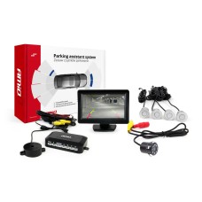 Zestaw czujników parkowania TFT01 4,3" z kamerą HD-307-IR 4 sensory srebrne