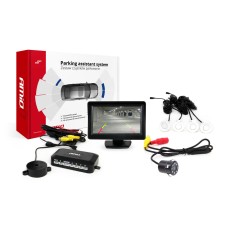 Zestaw czujników parkowania TFT01 4,3" z kamerą HD-307-IR 4 sensory białe