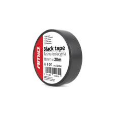 Taśma izolacyjna szkot czarna PCV 18mm x 20m AMIO-02464