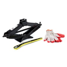 Podnośnik trapezowy 2T 2000 kg z kluczem grzechotką + rękawiczki robocze AMIO-02479