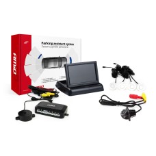 Zestaw czujników parkowania TFT02 4,3" z kamerą HD-305-LED 4 sensory białe