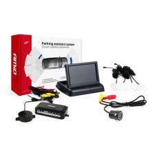 Zestaw czujników parkowania TFT02 4,3" z kamerą HD-307-IR 4 sensory białe