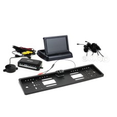 Zestaw czujników parkowania TFT02 4,3" z kamerą HD-402-LED 4 sensory białe
