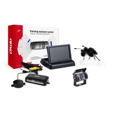 Zestaw czujników parkowania TFT02 4,3" z kamerą HD-501-IR 4 sensory białe