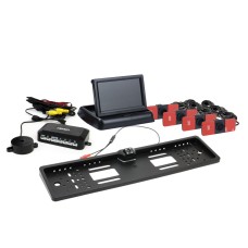 Zestaw czujników parkowania TFT02 4,3" z kamerą HD-402-LED 4 sensory czarne wewnętrzne