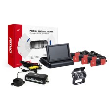 Zestaw czujników parkowania TFT02 4,3" z kamerą HD-501-IR 4 sensory czarne wewnętrzne