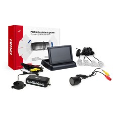 Zestaw czujników parkowania TFT02 4,3" z kamerą HD-301-IR 4 sensory srebrne