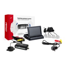 Zestaw czujników parkowania TFT02 4,3" z kamerą HD-305-LED 4 sensory srebrne