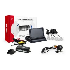 Zestaw czujników parkowania TFT02 4,3" z kamerą HD-315-LED 4 sensory srebrne