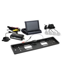 Zestaw czujników parkowania TFT02 4,3" z kamerą HD-402-LED 4 sensory srebrne