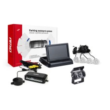 Zestaw czujników parkowania TFT02 4,3" z kamerą HD-501-IR 4 sensory srebrne