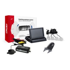 Zestaw czujników parkowania TFT02 4,3" z kamerą HD-502-IR 4 sensory srebrne