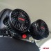 Wiatrak samochodowy wentylator na zagłówek z ładowarką USB 12V AMIO-03009