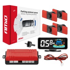 Czujniki parkowania cofania czarnw wewnętrzne LED 3D AMIO-03190