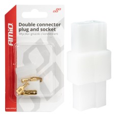 Wtyczka gniazdo kostka złącze elektryczne 2 PIN + konektory AMIO-03512