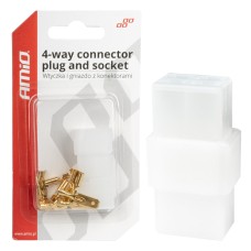 Wtyczka gniazdo kostka złącze elektryczne 4 PIN + konektory AMIO-03514