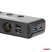 Rozdzielacz rozgałęźnik trójnik zapalniczki + woltomierz ładowarka USB USB-C 12V 24V AMIO-03781