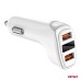 Ładowarka samochodowa 2x USB-A + woltomierz 3.1A AMIO-03887