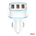 Ładowarka samochodowa 3x USB-A 30W AMIO-03889