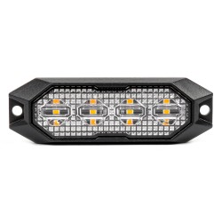 Lampa błyskowa ostrzegawcza płaska 4x3W LED R65 R10 12V 24V AMIO-03929 Lampa błyskowa ostrzegawcza płaska 4x3W LED R65 R10 12V 24V AMIO-03929