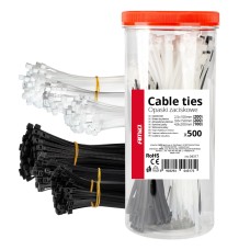 Opaski zaciskowe plastikowe wielokolorowe zestaw 500 szt. AMIO-04317