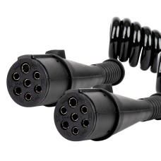 Przewód spiralny naczepy TIR 2x 7 PIN typ N 5m 24V AMIO-04380