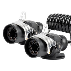 Przewód spiralny naczepy TIR 2x 7 PIN typ EBS 5m 24V AMIO-04383