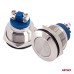 Przycisk chwilowy rozruchu płaski okrągły stalowy 19mm 5A 12/230V AMIO-04436