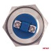 Przycisk chwilowy rozruchu płaski okrągły stalowy 19mm 5A 12/230V AMIO-04436