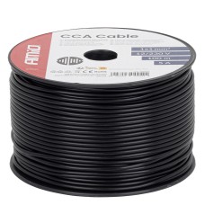 Przewód jednożyłowy czarny Cable CCA 1x1mm2 100m 5A 12/230V AMIO-04454