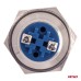 Włącznik płaski okrągły stalowy ON/OFF 19mm 5A 12/230V AMIO-04474