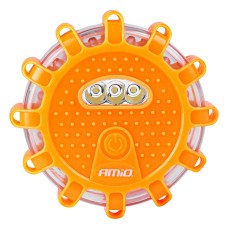 Samochodowa lampa awaryjna akumulatorowa z funkcją latarki LED 12SMD+3SMD 650mAh (BATT) czerwona AMIO-04673