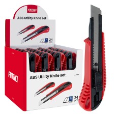 Nożyk uniwersalny ABS 100x18x0,5mm 24szt. box AMIO-04809